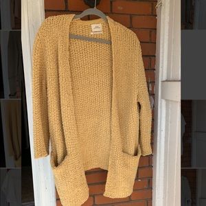 Urban Outfitters long yellow knit cardigan